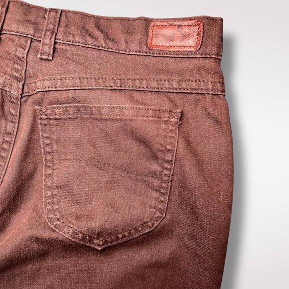 Vintage Y2K Lee Relaxed Straight Leg Brown Jean High Waist Size 8 Short - Picture 8 of 9